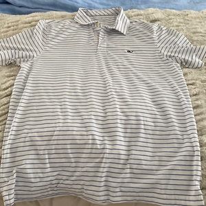 White and blue Vineyard Vines Performance Golf Shirt